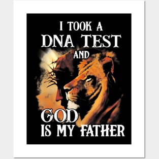 I Took A Dna Test And God Is My Father Lion Christian Posters and Art